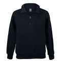 AKWA 1741-CVC Men's Cotton Polyester Fleece 1/4 Zip Pullover - Black