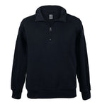 AKWA 1741-CVC Men's Cotton Polyester Fleece 1/4 Zip Pullover - Black