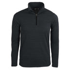 AKWA 2480-TSJ Men's Tiger Stripe Jersey L/S 1/4 Zip Polo - Black