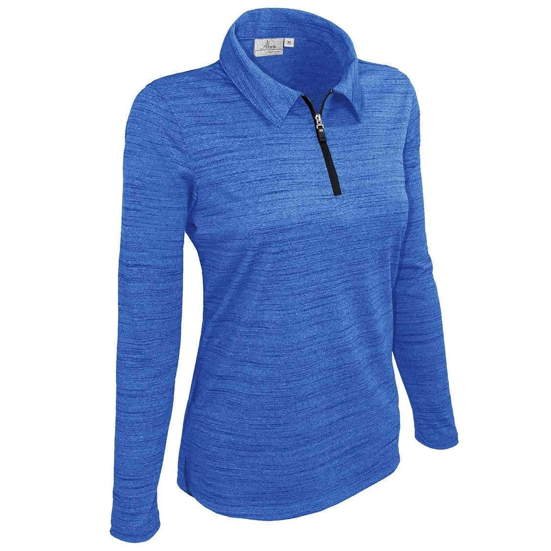 AKWA 480-TSJ Ladies' Tiger Stripe Jersey L/S 1/4 Zip Polo - Royal Blue