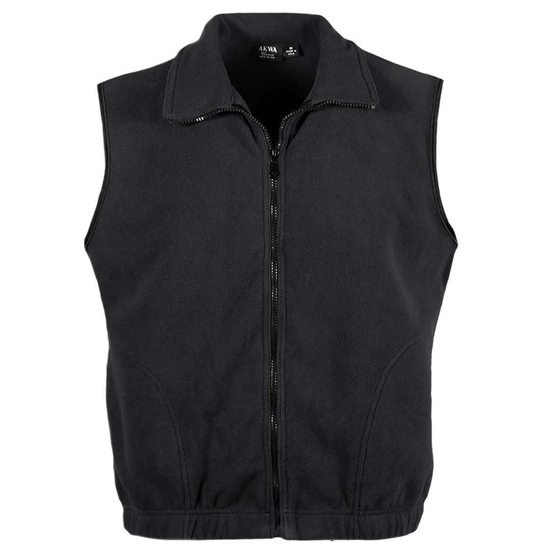AKWA 9689-MFL Men's Microfleece Full Zip Vest - Black