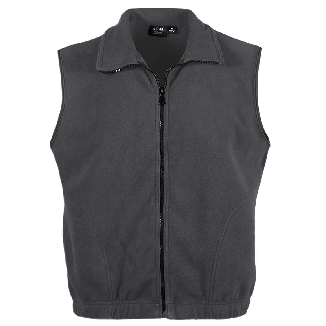 AKWA 9689-MFL Men's Microfleece Full Zip Vest - Charcoal