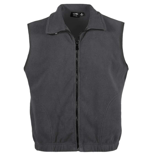 AKWA 9689-MFL Men's Microfleece Full Zip Vest - Charcoal