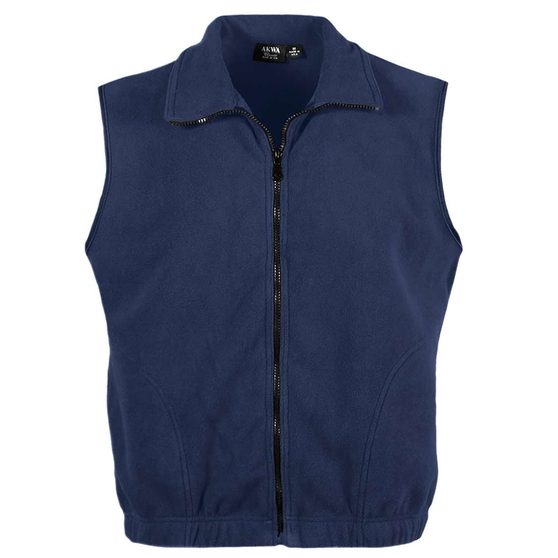 AKWA 9689-MFL Men's Microfleece Full Zip Vest - Navy