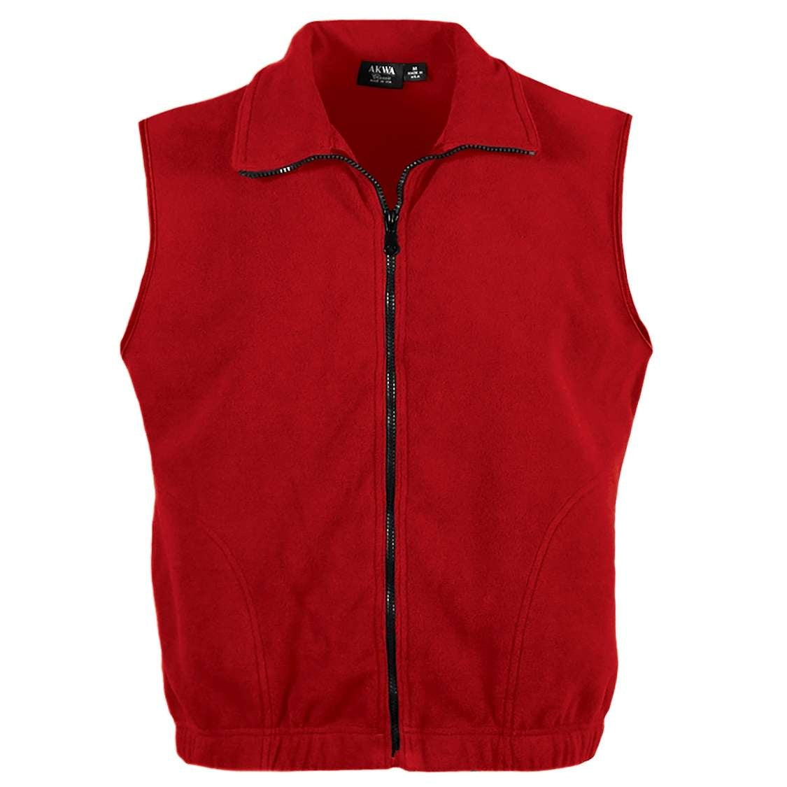 AKWA 9689-MFL Men's Microfleece Full Zip Vest - Red