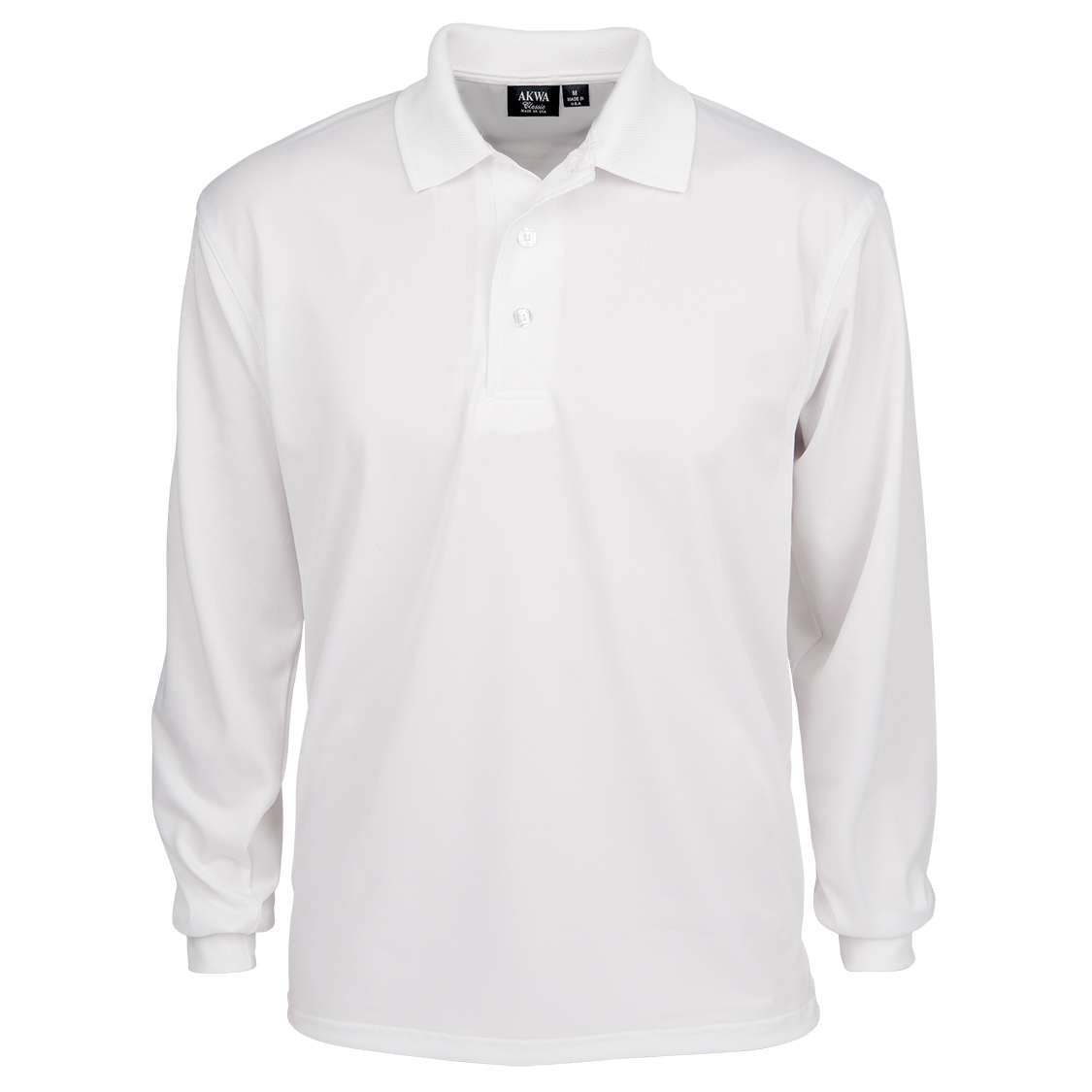 AKWA LS1342-AQD Men's Aqua-Dry L/S Polo - White