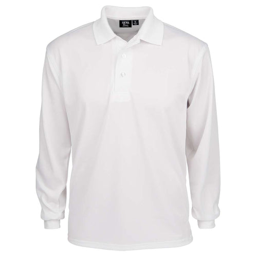 AKWA LS1342-AQD Men's Aqua-Dry L/S Polo - White