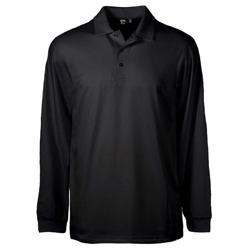 AKWA LS1342-AQD Men's Aqua-Dry L/S Polo - Black